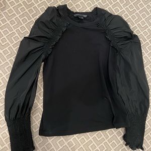 Veronica Beard Black Long Puff Sleeve Top Size XS